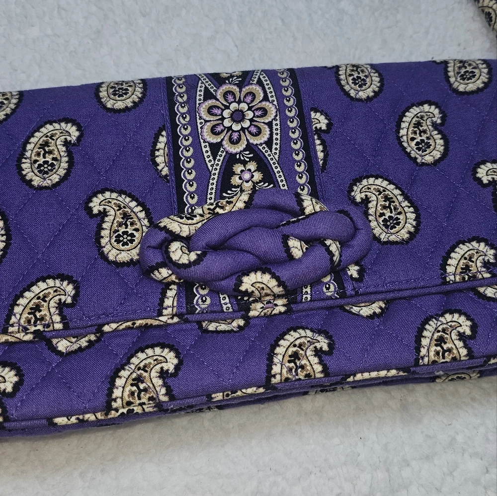 Retired Vintage VERA BRADLEY SIMPLY VIOLET PURPLE BAG KNOT CLUTCH PURSE - Picture 3 of 6
